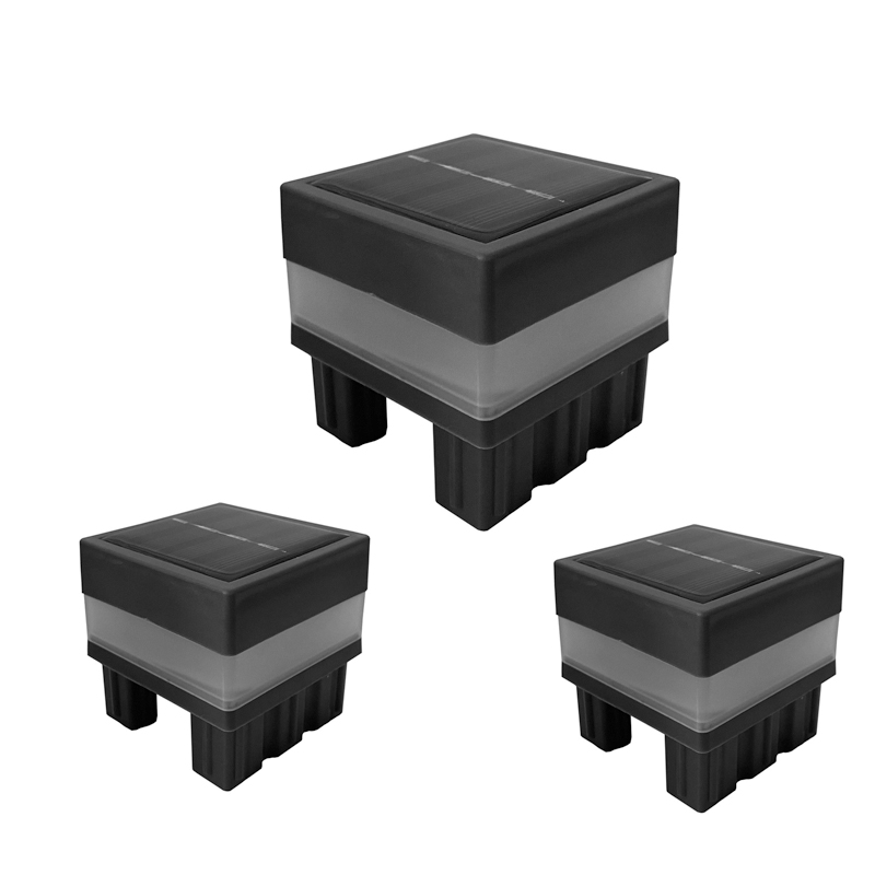 2.5x2.5 LED Solar Garden Lights Outdoor Waterproof Fence Pillar Lamps For Wrought Iron Fencing Front Yard and Backyards Gate Landscaping Residential C