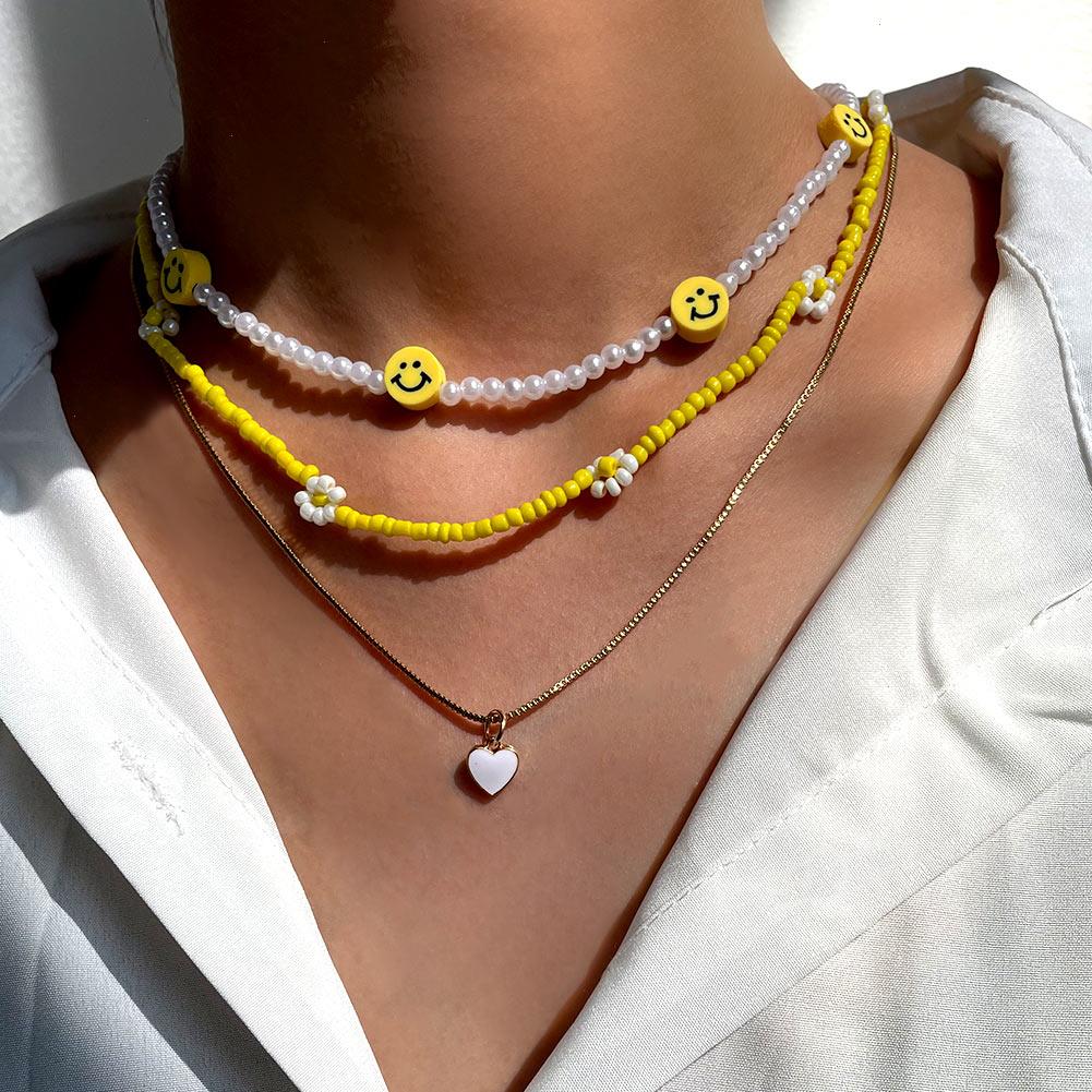 Boho Multilayered Yellow Daisy Seed Beads Choker Necklace Smiley Pearl Beaded Necklaces For Women Handmade Strand Travel Jewelry
Boho Multilayered Yellow Daisy Seed Beads Choker Necklace Smiley Pearl Beaded Necklaces For Women Handmade Strand Travel Jewelry