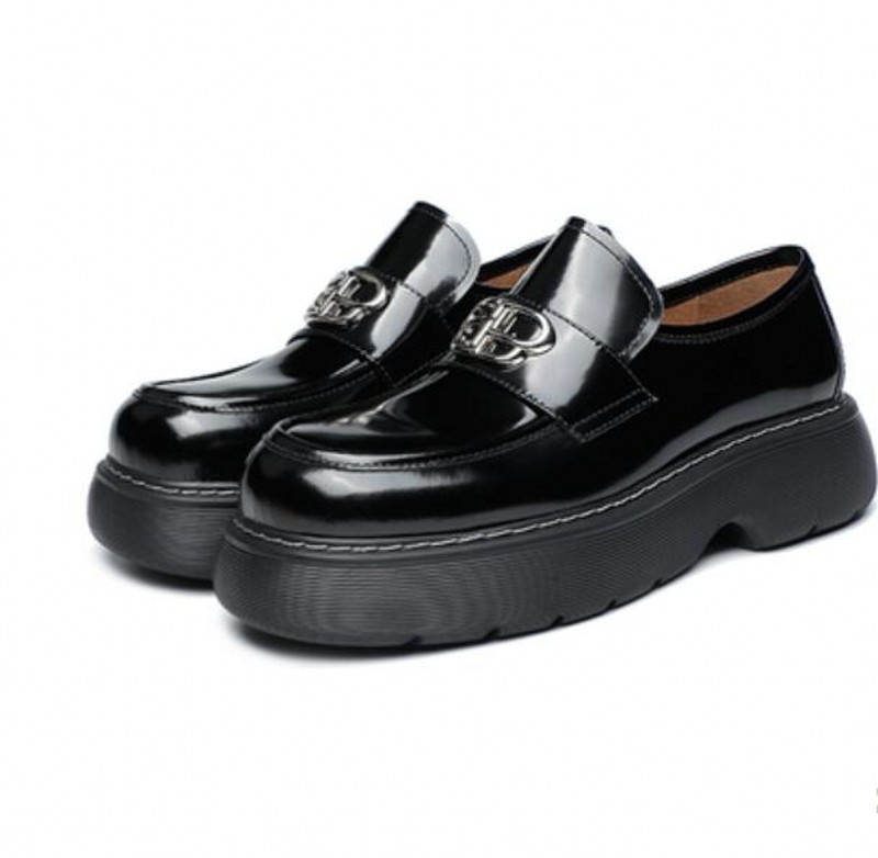 Shinny Cow Leather Mens Loafers Thick Sole Fashion Slip on Gentlemen Wedding Dress Shoes Formal Oxfords, Black
Shinny Cow Leather Mens Loafers Thick Sole Fashion Slip on Gentlemen Wedding Dress Shoes Formal Oxfords, Black