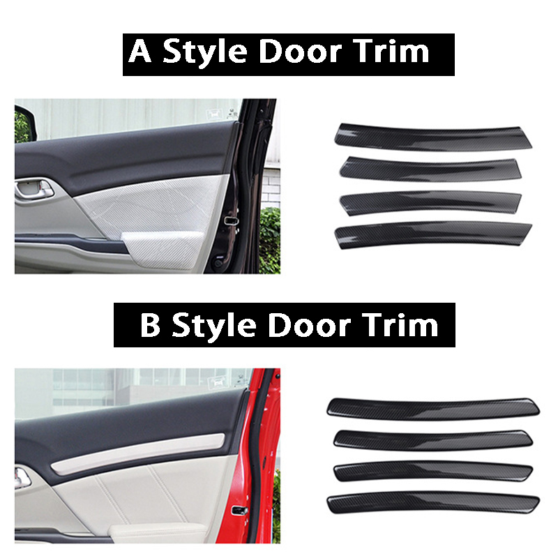 Car Door Armrest Rearview Mirror Carbon Fiber Pattern Modification Accessories For Civic 9th Gen 2012 2013 2014 Decorative Parts