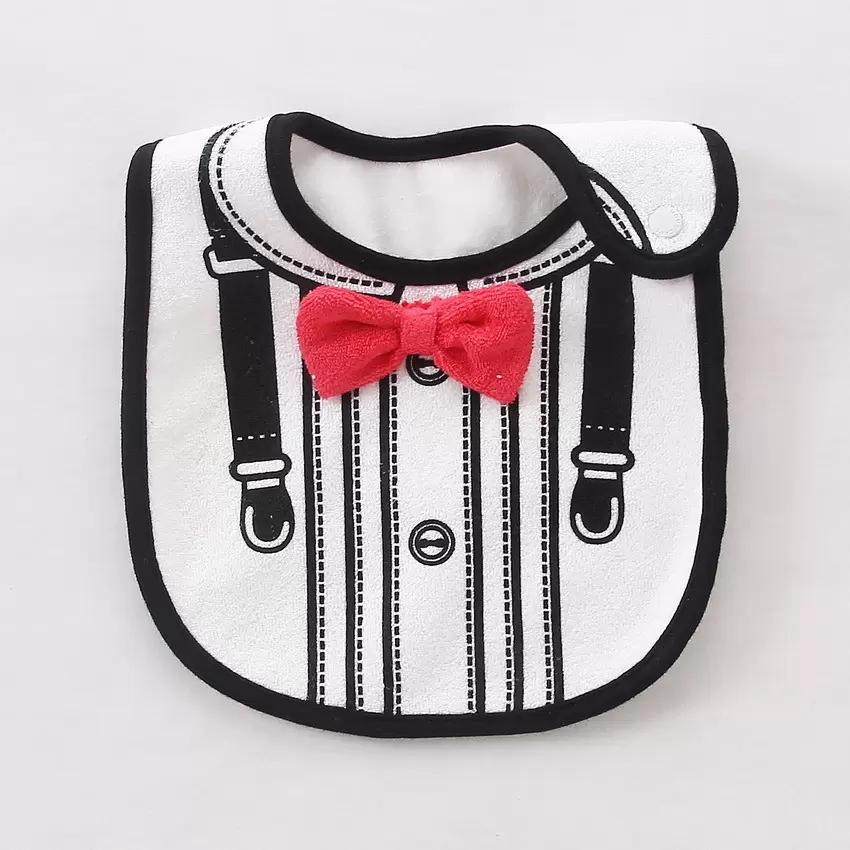 INS Infant Saliva towel Baby Dimensional Red Bow Tie Gentleman Dress Modeling Mouth Water Towel Bibs 3-laye Wear Accessories