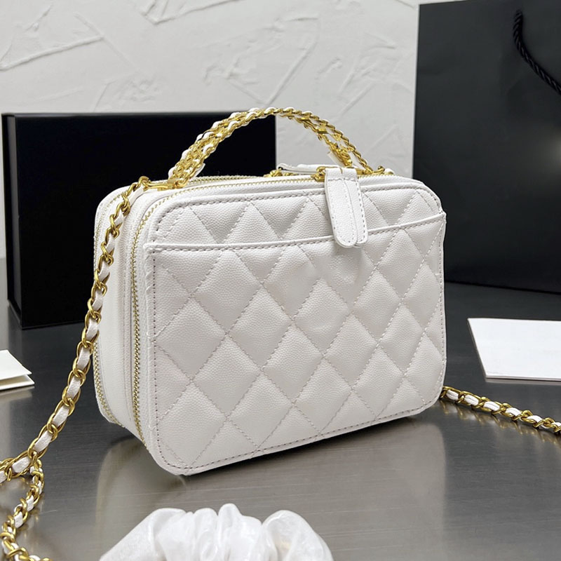 Mini Zip Designer Cosmetic Bags Solid Color Caviar Crossbody Bags Classic Handbags Gold-Tone Metal Chain Diamond Quilting Luxury Brand Shoulder Bag For Women 20*14CM, Black
Mini Zip Designer Cosmetic Bags Solid Color Caviar Crossbody Bags Classic Handbags Gold-Tone Metal Chain Diamond Quilting Luxury Brand Shoulder Bag For Women 20*14CM, Black