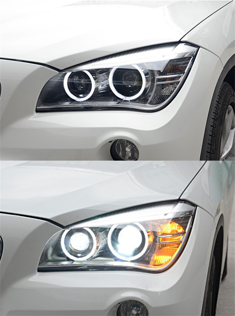 Headlights LED Lighting Accessories For BMW X1 2012-20 15 DRL Angel Eye Turn Signal Lights High Beam Front Lamp