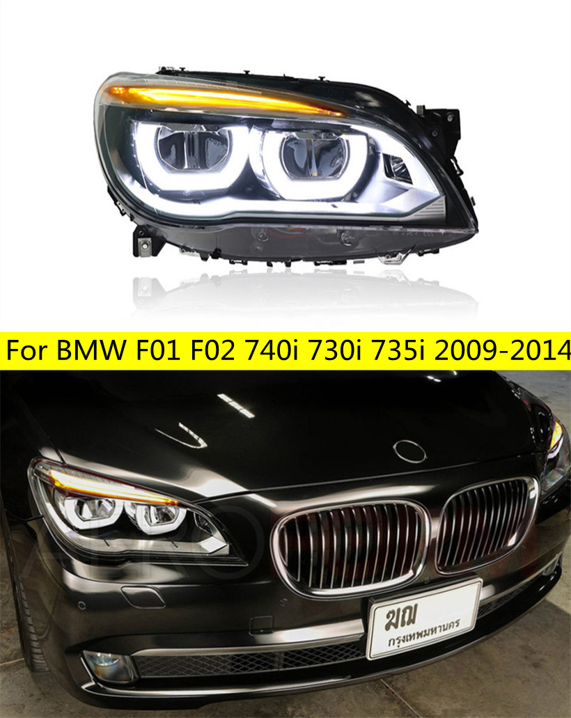 Car Headlights For F02 2009-2014 740i 730i 735i LED Bifocal Lens Head Lamps Driving Lamp LED Headlight Assembly