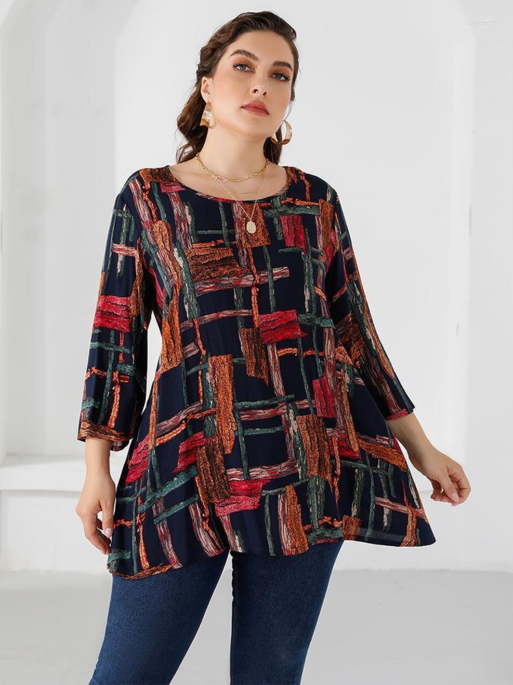 Women's Plus Size T-Shirt Blouse For Women 2022 Spring Three Quarter Sleeve Colorful Print Casual Long T Shirt Loose Ladies TopsWomen's Jasp, Beige
Women's Plus Size T-Shirt Blouse For Women 2022 Spring Three Quarter Sleeve Colorful Print Casual Long T Shirt Loose Ladies TopsWomen's Jasp, Beige