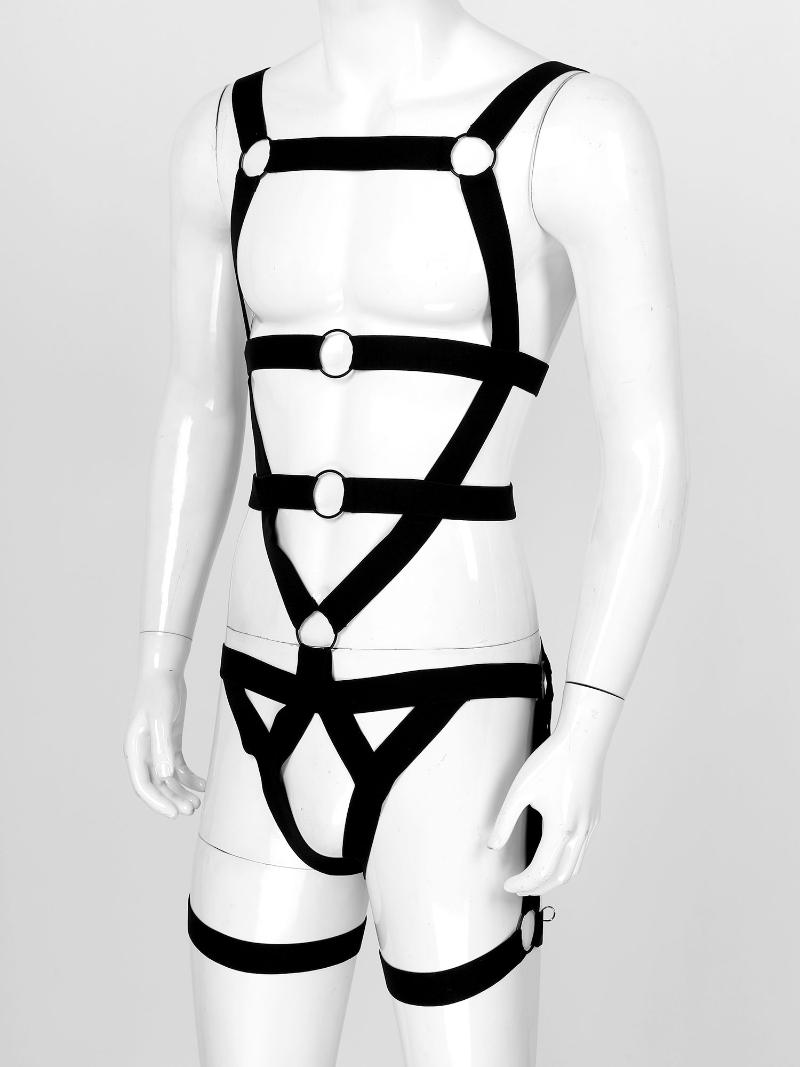 Men's G-Strings #M-XL Men Body Shoulder Chest Elastic Harness Belt Double Straps Bodysuit With Leg Ring Night Club Pole Dancing CostumeMen's, Black
Men's G-Strings #M-XL Men Body Shoulder Chest Elastic Harness Belt Double Straps Bodysuit With Leg Ring Night Club Pole Dancing CostumeMen's, Black