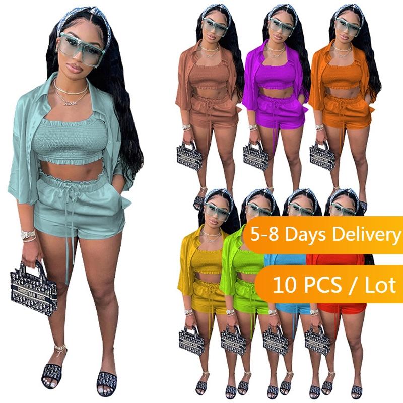 Women' Tracksuits Bulk Items Wholesale Lots Summer 3 Piece Set Women Suits Ruched Crop Top Shirt And Shorts Fashion Club Satin Matching Set, Blue
Women' Tracksuits Bulk Items Wholesale Lots Summer 3 Piece Set Women Suits Ruched Crop Top Shirt And Shorts Fashion Club Satin Matching Set, Blue