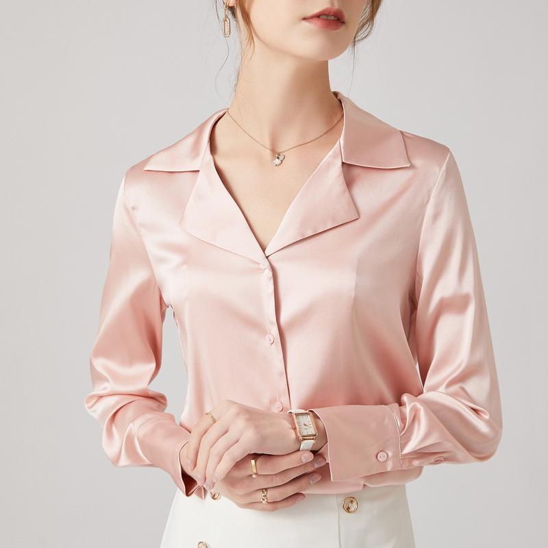 Women' Blouses & Shirts Spring/Summer Mulberry Silk Simple Top Women' French Lapel Solid Color Basic Knitted Sweater Long-Sleeved Whit, White
Women' Blouses & Shirts Spring/Summer Mulberry Silk Simple Top Women' French Lapel Solid Color Basic Knitted Sweater Long-Sleeved Whit, White