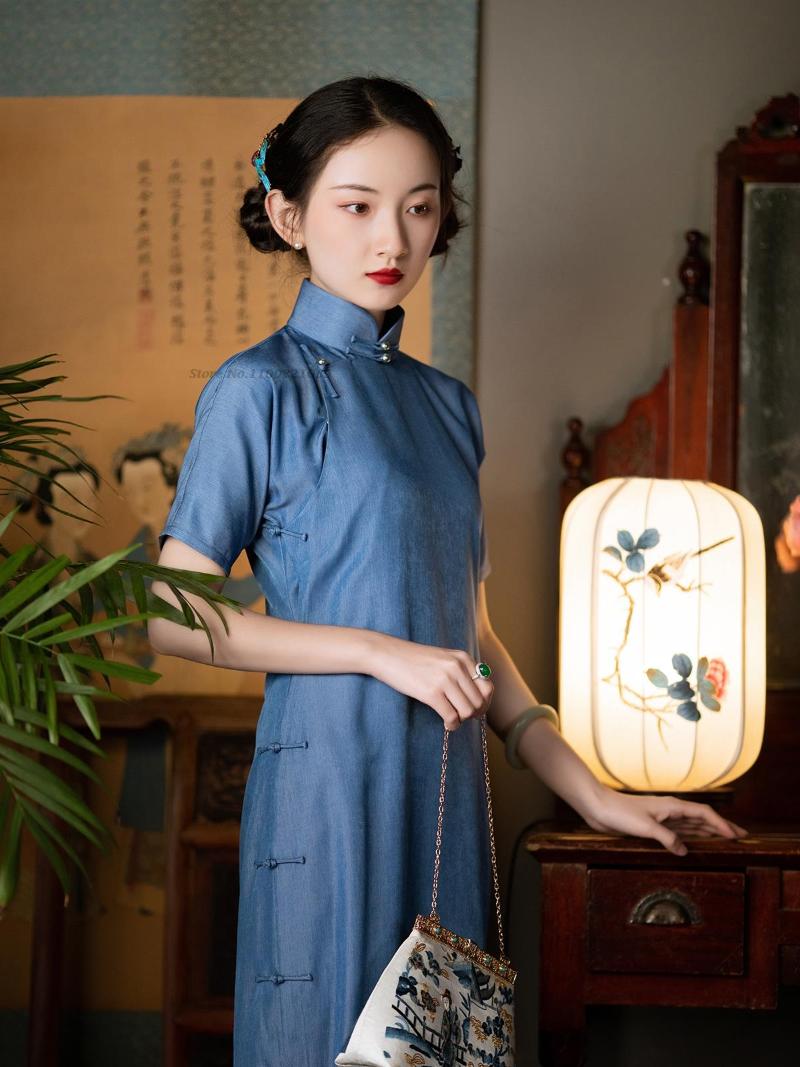 Ethnic Clothing Vintage Loose Qipao Elegant Women National Cheongsam Dress Folk Style Traditional Chinese Party DressEthnic
Ethnic Clothing Vintage Loose Qipao Elegant Women National Cheongsam Dress Folk Style Traditional Chinese Party DressEthnic