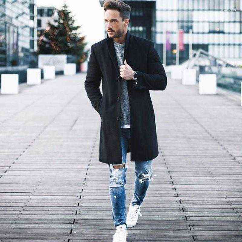 Men's Wool & Blends Brand Woolen Coats Men Long Solid Slim Fit Jackets Formal Single Breasted Overcoat Jacket Outwear Warm Windbreaker T220810, Navy blue
Men's Wool & Blends Brand Woolen Coats Men Long Solid Slim Fit Jackets Formal Single Breasted Overcoat Jacket Outwear Warm Windbreaker T220810, Navy blue