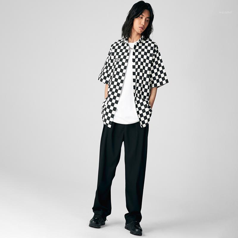 Men' Casual Shirts THRC Tide Brand Black And White Checkerboard Plaid Short-sleeved Shirt Summer Retro Hip-hop Street Style
Men' Casual Shirts THRC Tide Brand Black And White Checkerboard Plaid Short-sleeved Shirt Summer Retro Hip-hop Street Style