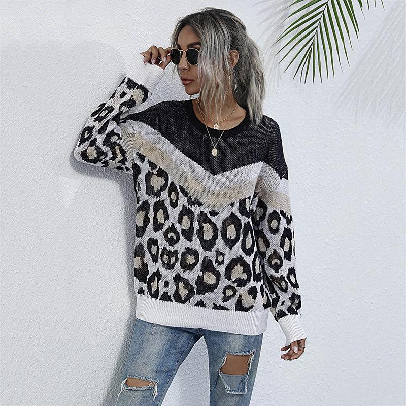 Women' Sweaters Women Leopard Splicing Knitted Sweater Pullovers Autumn Winter Top Long Sleeve Loose Knitwear, Mint
Women' Sweaters Women Leopard Splicing Knitted Sweater Pullovers Autumn Winter Top Long Sleeve Loose Knitwear, Mint
