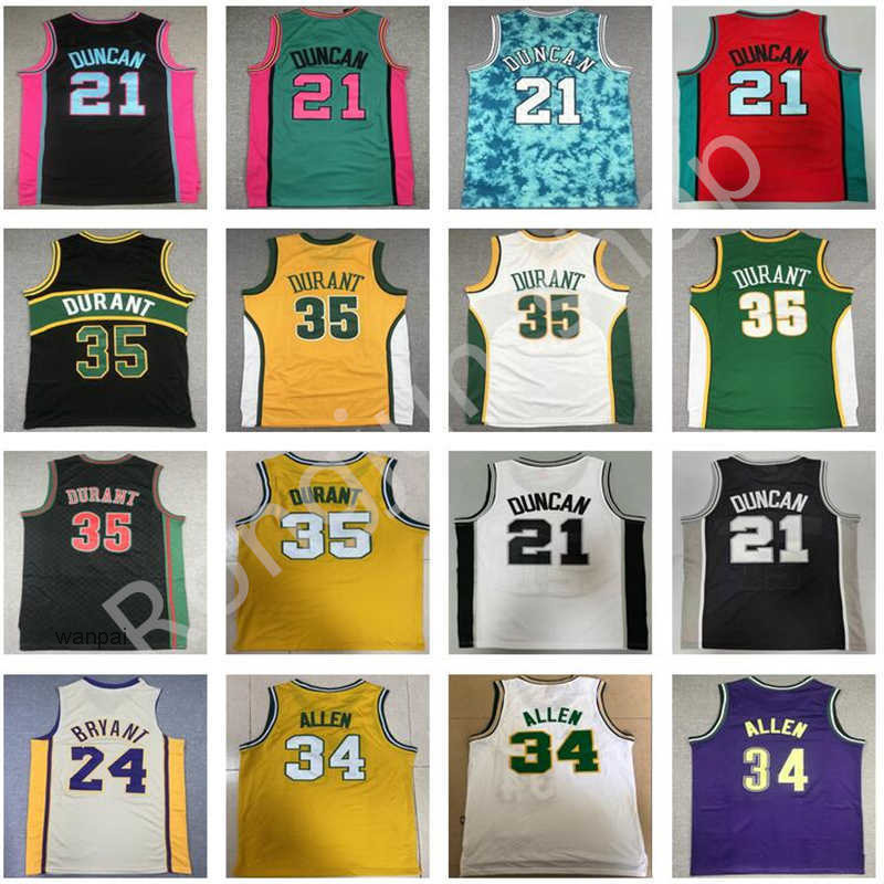 Retro Stitched Basketball Tim Duncan 21 Ray Allen 34 Kevin Durant 35 Black Green White Yellow jerseys Vintage noa Jersey
Retro Stitched Basketball Tim Duncan 21 Ray Allen 34 Kevin Durant 35 Black Green White Yellow jerseys Vintage noa Jersey
