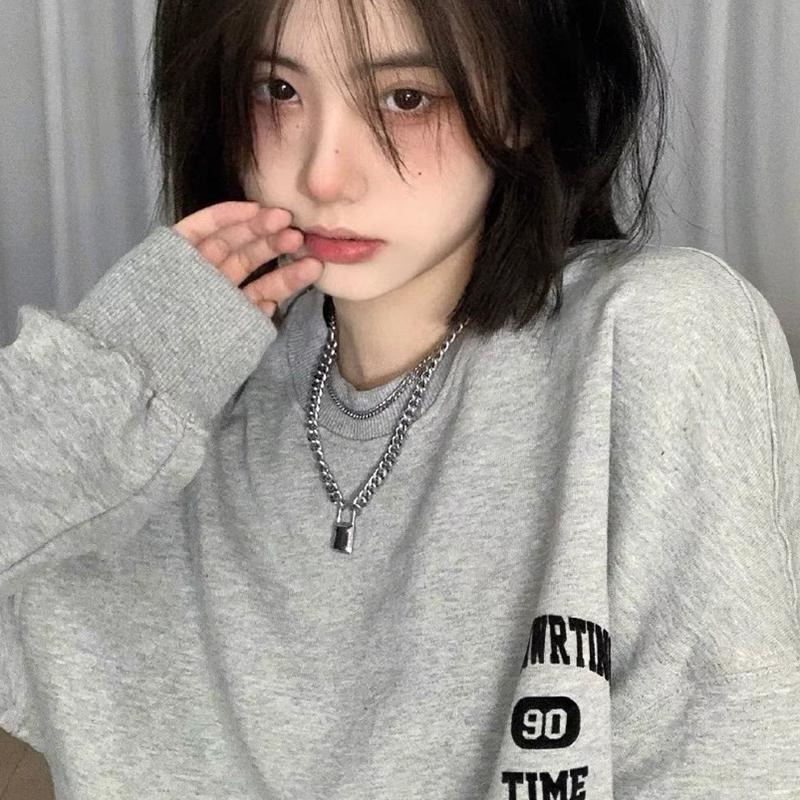 & Women's Hoodies Sweatshirts American Vintage Sporty&Rich Letters Print Grey Cool Women Pullover Round Neck Loose Aesthetic Oversize Sweats, F56(grey)
& Women's Hoodies Sweatshirts American Vintage Sporty&Rich Letters Print Grey Cool Women Pullover Round Neck Loose Aesthetic Oversize Sweats, F56(grey)
