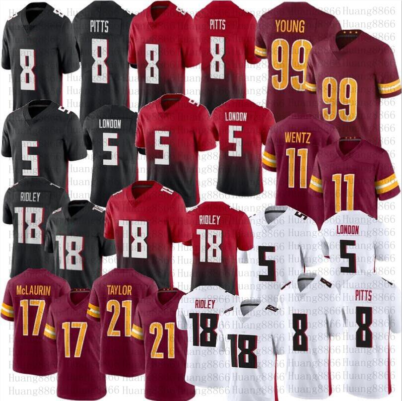 

Men stitched 5 Drake London Commanders 11 Carson Wentz 17 Terry McLaurin Jersey Football 99 Chase Young Commander Sean Taylor 8 Kyle Pitts 18 Ridley Jerseys, As
