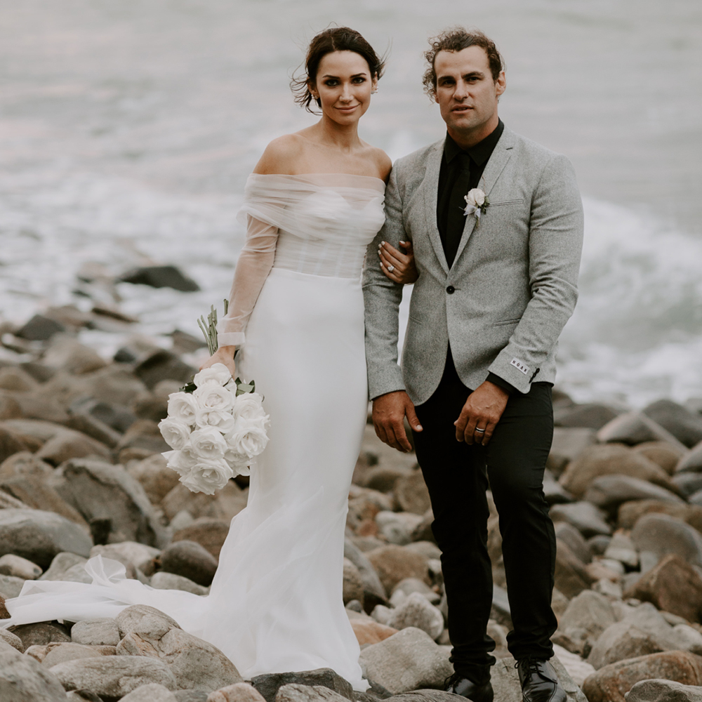 Boat Neck Mermaid Beach Wedding Dress Illusion Long Sleeve Satin Boho Wedding Dresses 2022 Simple Bohemian Bridal Party Skirt Women Robe De Mariage Se