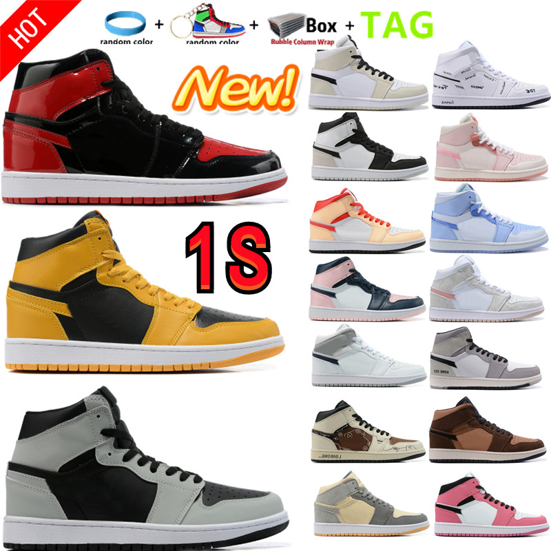 New 1s Men Women Basketball Shoes 1 Patent Bred Bubble Gum Shadow 2.0 Pollen Light Bone Stage Haze Dark Chocolate Schematic Smoke Gray Blue Mint Trainer Sports Sneakers, Shoebox
New 1s Men Women Basketball Shoes 1 Patent Bred Bubble Gum Shadow 2.0 Pollen Light Bone Stage Haze Dark Chocolate Schematic Smoke Gray Blue Mint Trainer Sports Sneakers, Shoebox