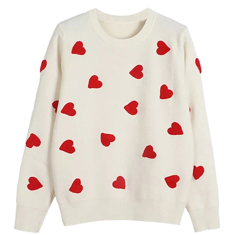 Spring Embroidery Heart Women Sweater ONeck Kawaii Fashion Pullover Loose Jumper Long Sleeve Knitwear Female C257 220813, Black
Spring Embroidery Heart Women Sweater ONeck Kawaii Fashion Pullover Loose Jumper Long Sleeve Knitwear Female C257 220813, Black