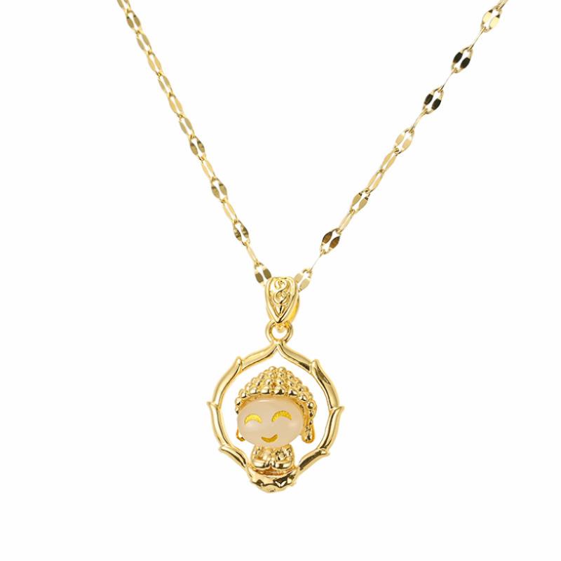 Pendant Necklaces Stainless Steel Fashion Fine High-end Jewelry Buddha Statue Drape Collier Choker Pendants For WomenPendant 
Pendant Necklaces Stainless Steel Fashion Fine High-end Jewelry Buddha Statue Drape Collier Choker Pendants For WomenPendant