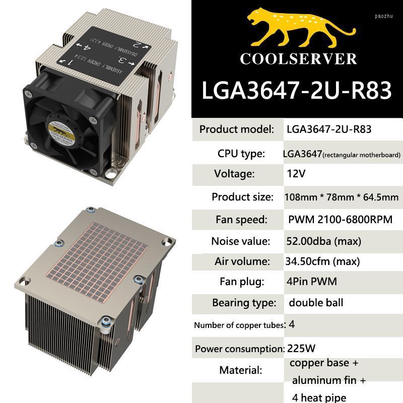 Fans & Coolings R83 4 Heat Pipes CPU Server Cooler PWM PC Quiet 60mm Sink Fan Intel LGA3647 Side Air Cooling RadiatorFans FansFans
Fans & Coolings R83 4 Heat Pipes CPU Server Cooler PWM PC Quiet 60mm Sink Fan Intel LGA3647 Side Air Cooling RadiatorFans FansFans