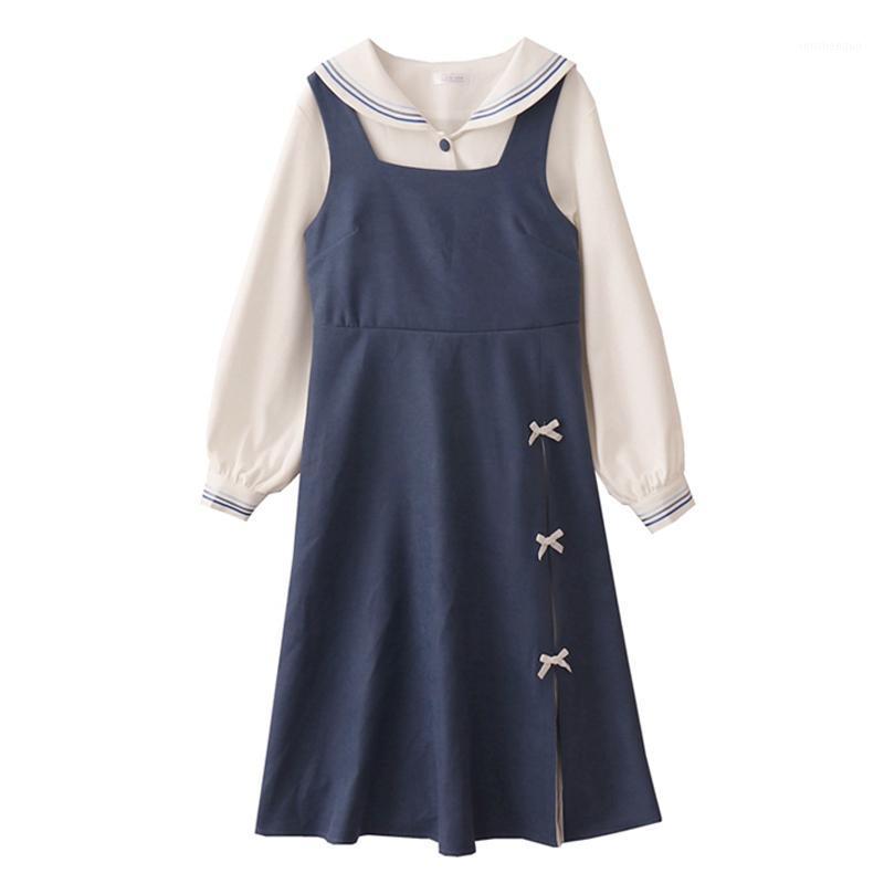 Casual Dresses French Retro Long Sleeve Two Piece Dress Suit For Women Elegant Daily College Cute Bow A-Line High Waist Pleated, Blue
Casual Dresses French Retro Long Sleeve Two Piece Dress Suit For Women Elegant Daily College Cute Bow A-Line High Waist Pleated, Blue