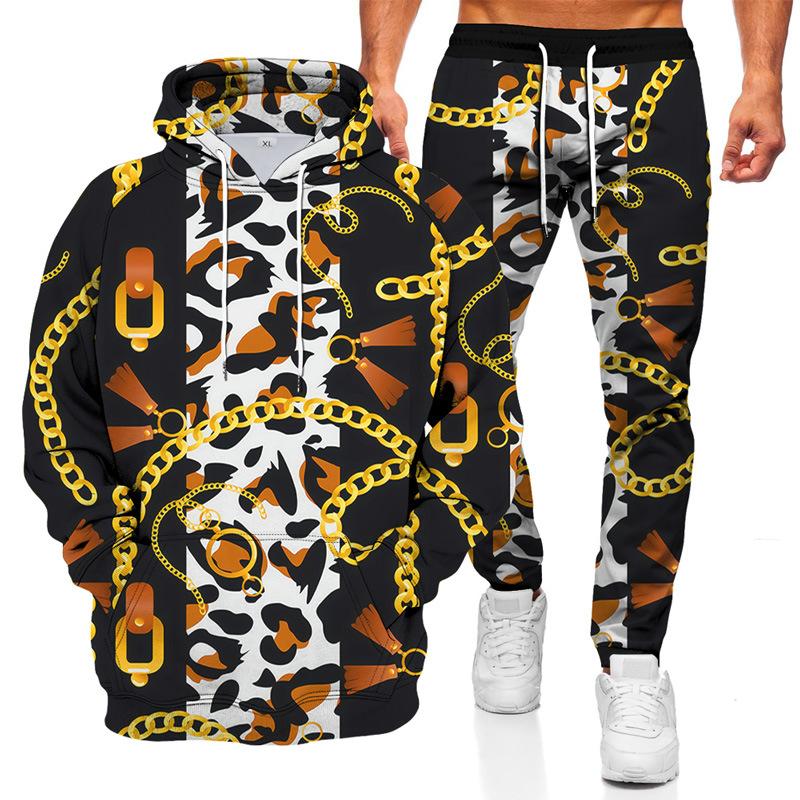Men' Tracksuits Creative 3D Retro Printing Hooded Sweater Suit Trendy Casual + Sports Pants 2-piece Set, Photo color2
Men' Tracksuits Creative 3D Retro Printing Hooded Sweater Suit Trendy Casual + Sports Pants 2-piece Set, Photo color2