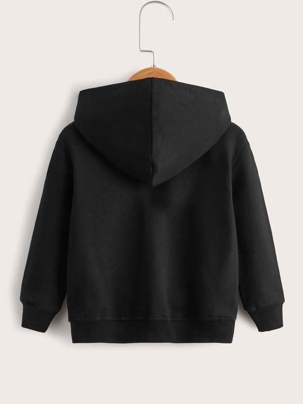 Toddler Boys Slogan & Dinosaur Print Hoodie SHE