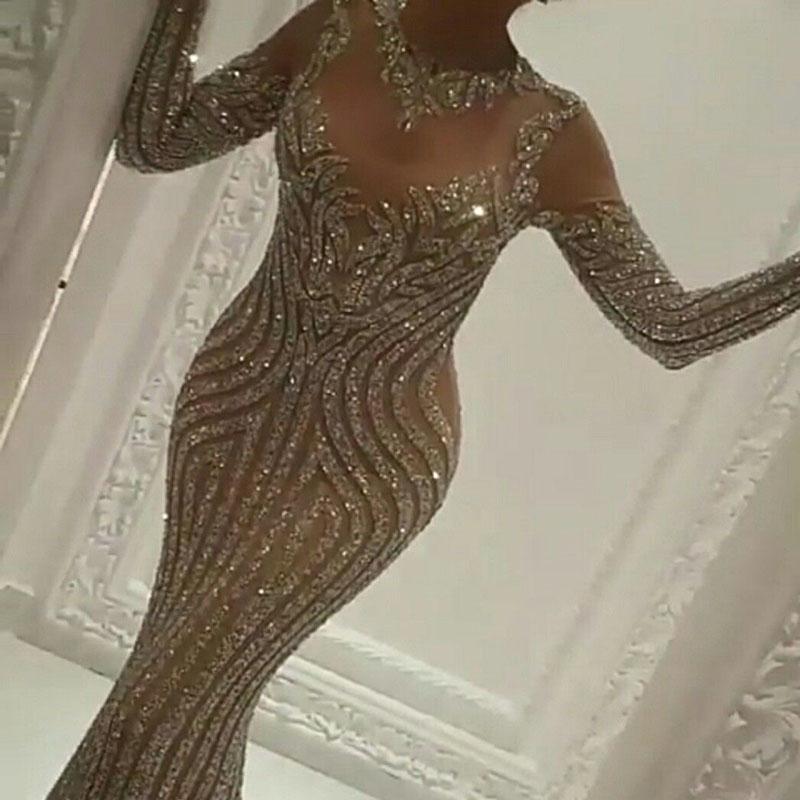 2022 Plus Size Arabic Aso Ebi Luxurious Mermaid Sparkly Prom Dresses Lace Beaded Evening Formal Party Second Reception Birthday Engagement Gowns Dress