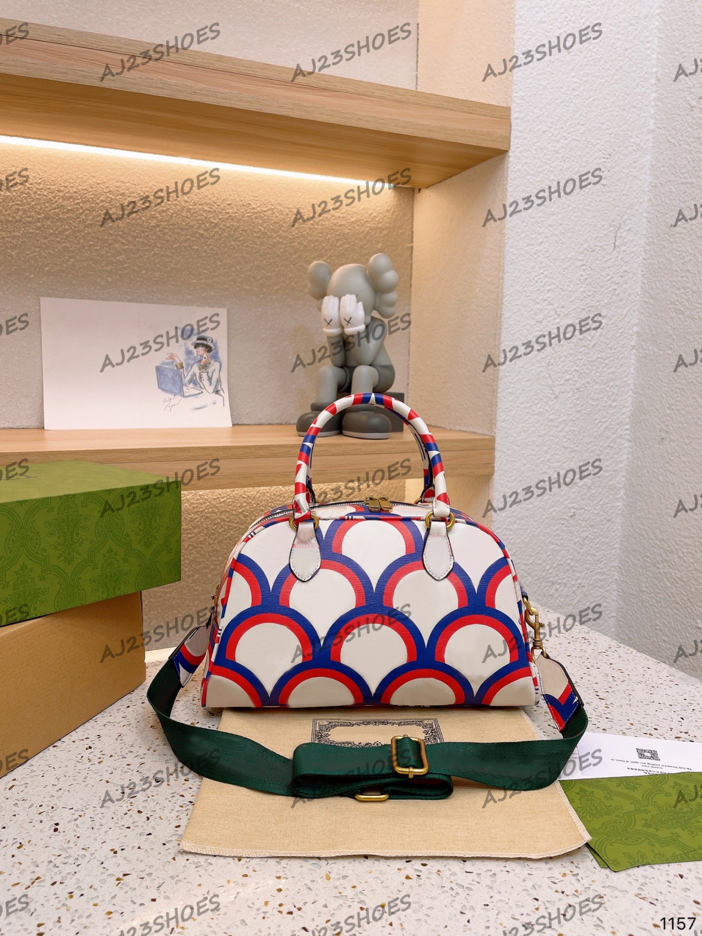 3D Trefoil Print Designer Three White Stripes Luxury Crossbody Blue And Red Leather Sport Handle Bag Green And Red Web Shoulder Bag, 01
3D Trefoil Print Designer Three White Stripes Luxury Crossbody Blue And Red Leather Sport Handle Bag Green And Red Web Shoulder Bag, 01