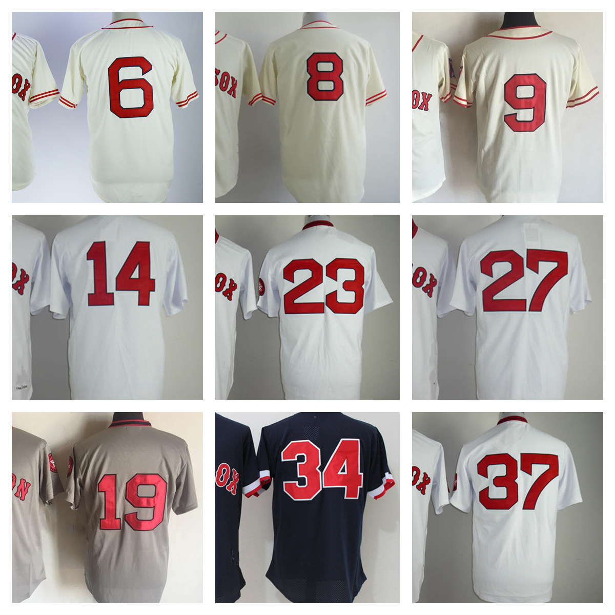 6 Johnny Pesky 1946 Vintage Baseball Jersey 8 Carl Yastrzemski 9 Ted Williams 1939 14 Jim Rice 19 Jackie Bradley Jr 23 Travis Shaw 27 Fisk 34 Ortiz 37 Lee Stitched Jerseys, As picture
6 Johnny Pesky 1946 Vintage Baseball Jersey 8 Carl Yastrzemski 9 Ted Williams 1939 14 Jim Rice 19 Jackie Bradley Jr 23 Travis Shaw 27 Fisk 34 Ortiz 37 Lee Stitched Jerseys, As picture