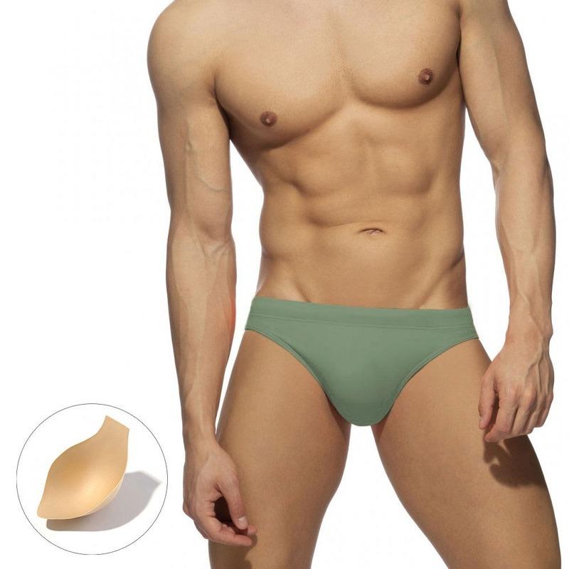 Underpants Sexy Mens Seamless Underwear Pad Penis Pouch Slip Homme Panties Bikini Swimwear Solid Swim Briefs Swimsuits CuecaUnderpants