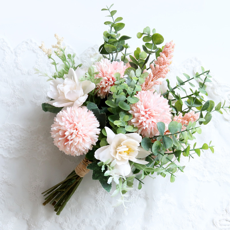 Anti-real flower forest Eucalyptus hand-held flower simulation bride wedding home desktop props decorative