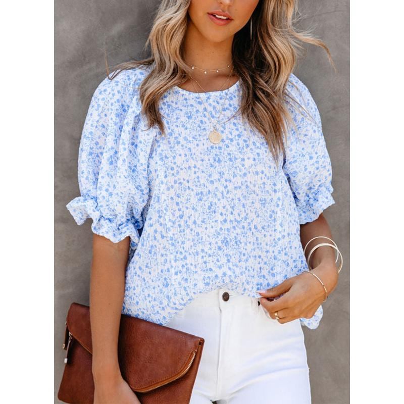 Women' Blouses & Shirts Summer Chiffon Top Womens Short-sleeved Round Neck Print Puff Sleeve Pullover Shirt Women Blouse Femme Blusas Casua, Green
Women' Blouses & Shirts Summer Chiffon Top Womens Short-sleeved Round Neck Print Puff Sleeve Pullover Shirt Women Blouse Femme Blusas Casua, Green