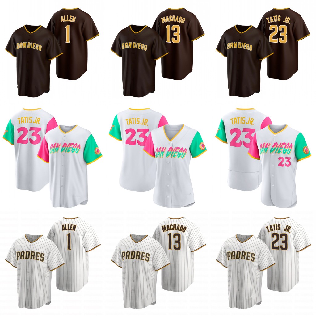 Custom Padres 2022 City Connect Jersey 13 Manny Machado 23 Fernando Tatis Jr. Jake Cronenworth Eric Hosmer Trent Grisham Ha-Seong Kim Luke Pink Green Stitched, White flex base
Custom Padres 2022 City Connect Jersey 13 Manny Machado 23 Fernando Tatis Jr. Jake Cronenworth Eric Hosmer Trent Grisham Ha-Seong Kim Luke Pink Green Stitched, White flex base