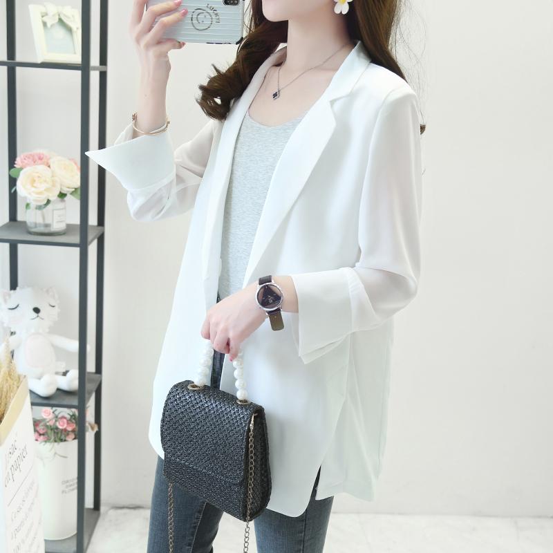 Women' Suits & Blazers Women 2022 Spring Summer White Black Chiffon Suit Jacket Casual Office Elegent Cardigan Notched Collar Blazer Light
Women' Suits & Blazers Women 2022 Spring Summer White Black Chiffon Suit Jacket Casual Office Elegent Cardigan Notched Collar Blazer Light