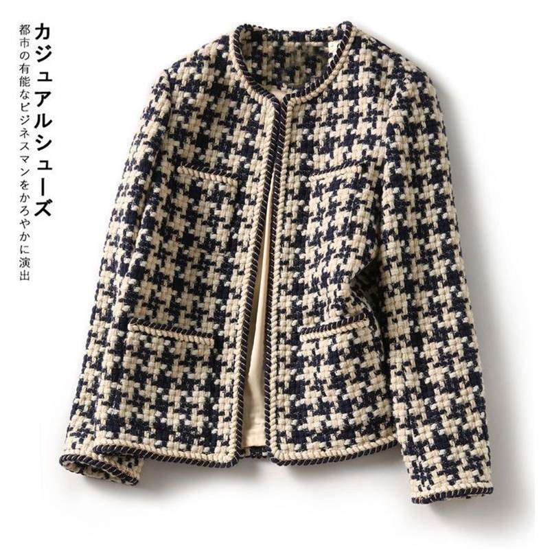 Tweed retro jacket women spring and autumn fashion small fragrance lady temperament round neck casual plaid jacket 220402, White
Tweed retro jacket women spring and autumn fashion small fragrance lady temperament round neck casual plaid jacket 220402, White