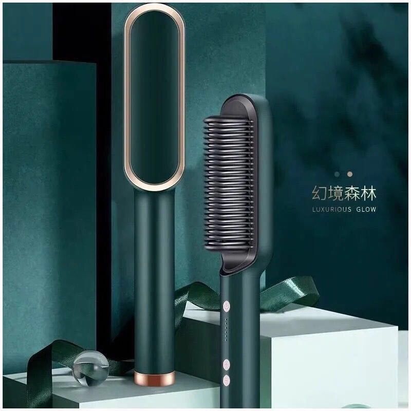 Multifunctional Professional Hair Straightener Tourmaline Ceramic Curler Brush Comb Straighteners Curling Hair Iron