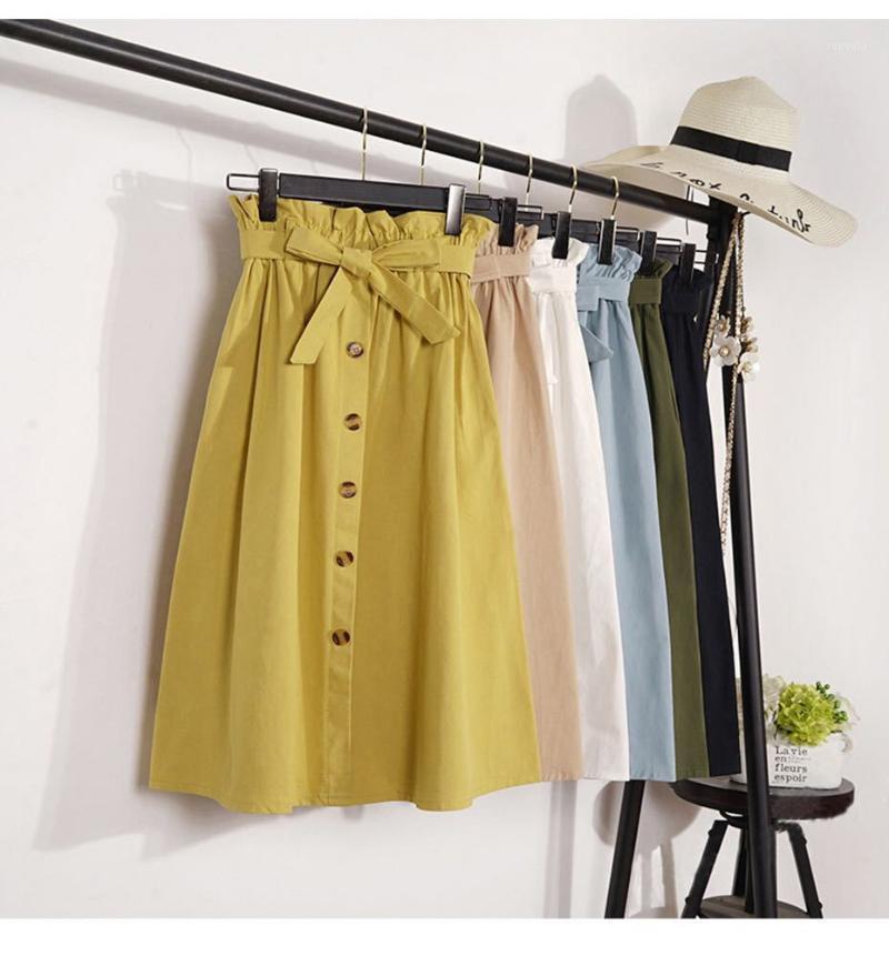 Summer Autumn Skirts Womens Solid Midi Knee Length Elegant Button High Waist Skirt Female Pleated School Harajuku, White
Summer Autumn Skirts Womens Solid Midi Knee Length Elegant Button High Waist Skirt Female Pleated School Harajuku, White