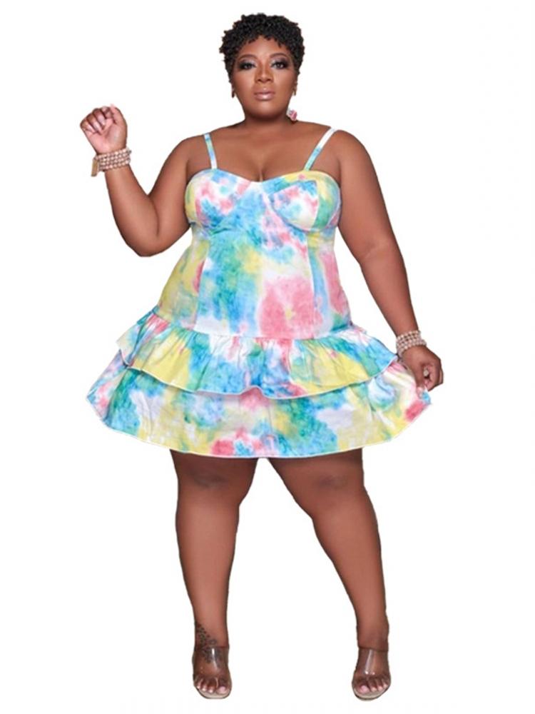 Plus Size Dresses Camisole Women Cascading Ruffle Tie Dye Print Ropa Mujer Summer Sexy Spaghetti Strap Big Short DressPlus, Multi
Plus Size Dresses Camisole Women Cascading Ruffle Tie Dye Print Ropa Mujer Summer Sexy Spaghetti Strap Big Short DressPlus, Multi