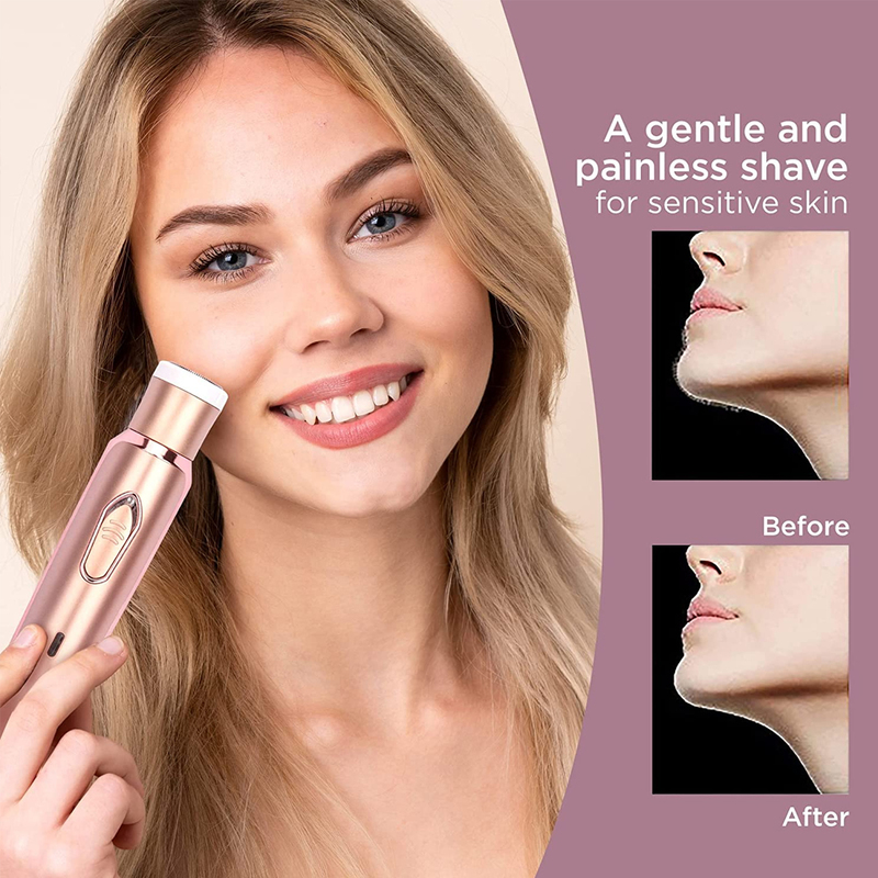 Professional 2 in 1 Women Epilator Electric Razor Hair Removal Painless Face Shaver Bikini Pubic Hair Trimmer Home Use Machine 220323