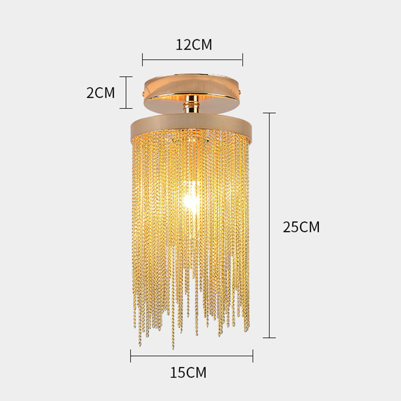Gold/Silver Modern Pendant Lamps Bedroom Dining Room Decoration Tassel Chain Kitchen LED Pendant Lamp Hallway Indoor Lighting