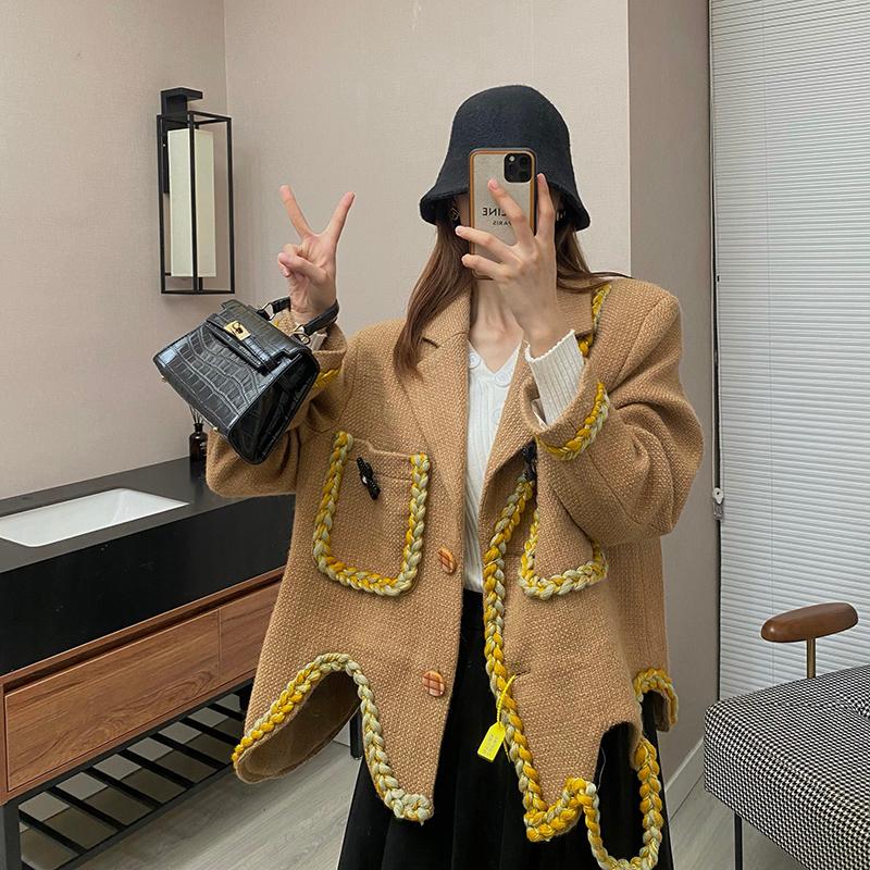 Women's Wool & Blends Korean Women Clothing Loosely Woven Splice Irregular Woolen Coats Abrigos Mujer Invierno 2022 Woman Winter And Jackets, Orange
Women's Wool & Blends Korean Women Clothing Loosely Woven Splice Irregular Woolen Coats Abrigos Mujer Invierno 2022 Woman Winter And Jackets, Orange