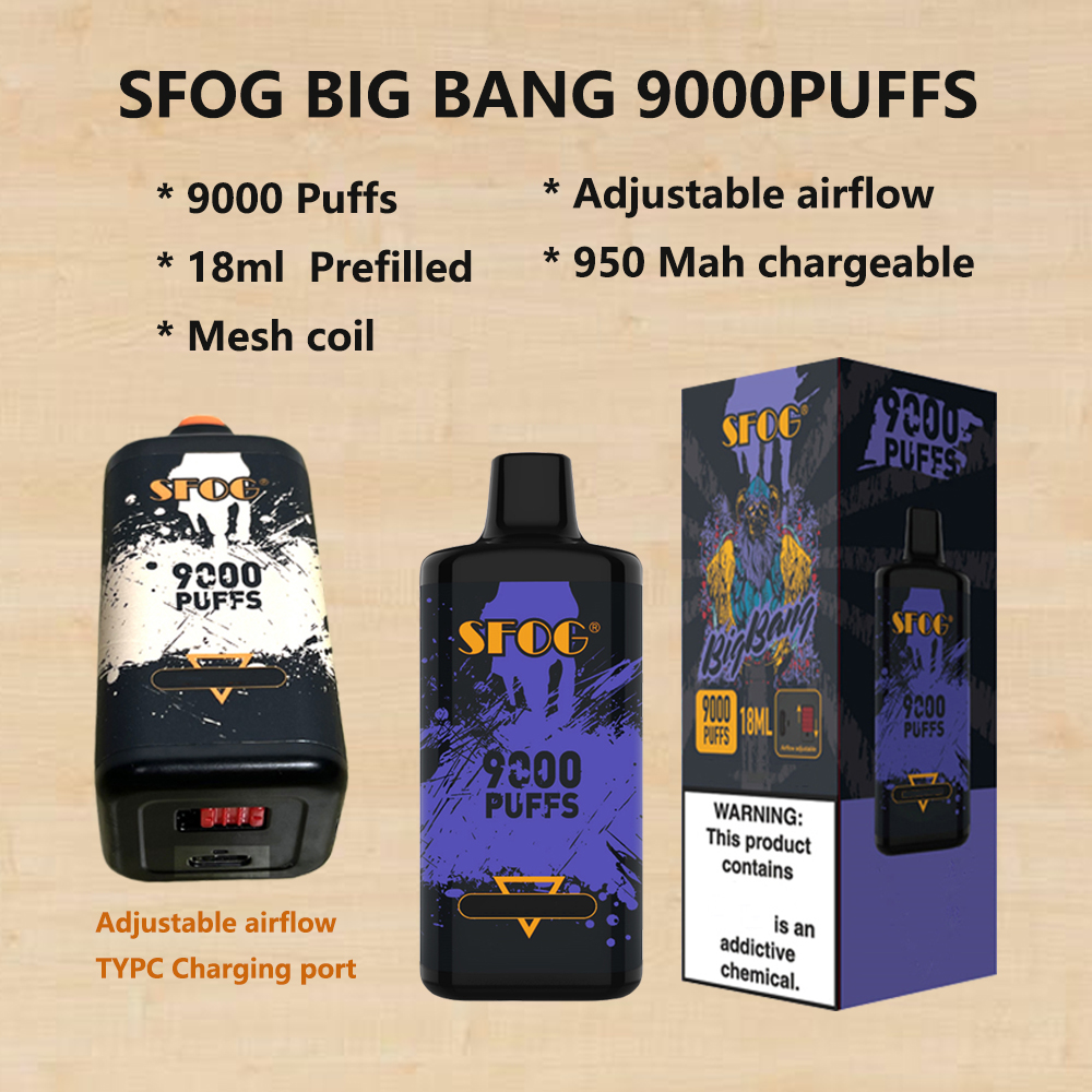 SFOG big bang 9000 puffs disposable e cigarette device mesh coil vapes puff Prefilled pod 18ml vape box rechargeable 12 colors vaporizer pen vs energy 5000 tomado 7000
SFOG big bang 9000 puffs disposable e cigarette device mesh coil vapes puff Prefilled pod 18ml vape box rechargeable 12 colors vaporizer pen vs energy 5000 tomado 7000