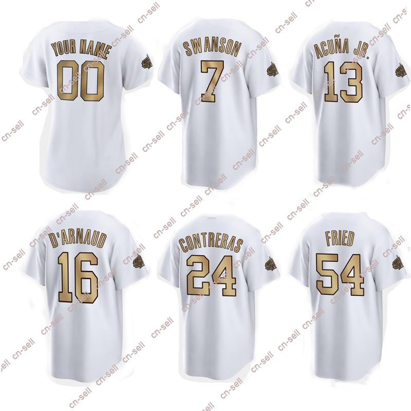 Ronald Acuna Jr. 2022 All Star Baseball Jersey Braves Austin Riley Max Fried Dansby Swanson William Contreras Matt Olson Ozzie Albies Eddie Rosario Marcell Ozuna
Ronald Acuna Jr. 2022 All Star Baseball Jersey Braves Austin Riley Max Fried Dansby Swanson William Contreras Matt Olson Ozzie Albies Eddie Rosario Marcell Ozuna