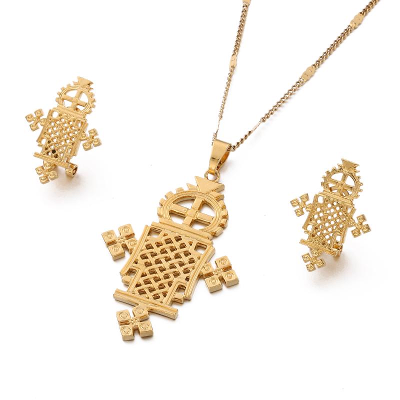 Earrings & Necklace Trendy Decoration Ethiopian Wedding Jewelry Sets Gold Silver Color Hollow Cross Pendant Clip Stud For WomenEarrings, As pic
Earrings & Necklace Trendy Decoration Ethiopian Wedding Jewelry Sets Gold Silver Color Hollow Cross Pendant Clip Stud For WomenEarrings, As pic