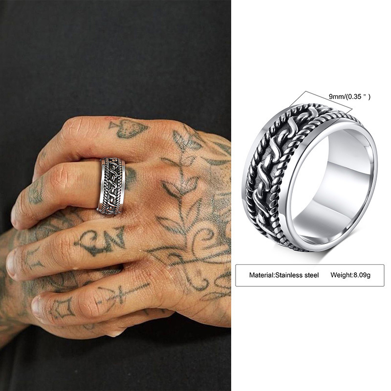 Vintage Ring Man Stainless Steel Twisted Rope Design Textured Pattern Ring Men s Jewelry 220716
Vintage Ring Man Stainless Steel Twisted Rope Design Textured Pattern Ring Men s Jewelry 220716