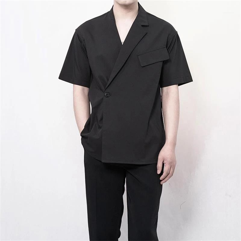 Men' Casual Shirts 2022 Summer Shirt Yamamoto Style Dark Black Large Asymmetric Irregular Short Sleeve
Men' Casual Shirts 2022 Summer Shirt Yamamoto Style Dark Black Large Asymmetric Irregular Short Sleeve