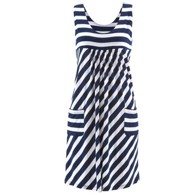 Fashion striped dress summer dress loose simple sleeveless dress womens clothing 220627