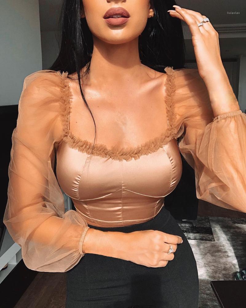 Women' Blouses & Shirts 2022 Chic Mesh Puff Long Sleeve Cropped Tops Blouse Women Summer Solid Square Neck Elegant Ladies Sexy Club Top, Black
Women' Blouses & Shirts 2022 Chic Mesh Puff Long Sleeve Cropped Tops Blouse Women Summer Solid Square Neck Elegant Ladies Sexy Club Top, Black
