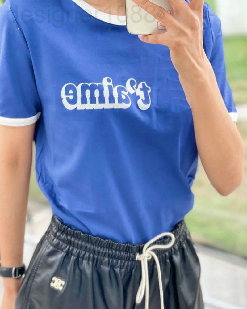 Women's T-Shirt designer C fashion spring and summer new print T-shirt women's holiday style white aging blue cotton short sleeved top 49DH
Women's T-Shirt designer C fashion spring and summer new print T-shirt women's holiday style white aging blue cotton short sleeved top 49DH
